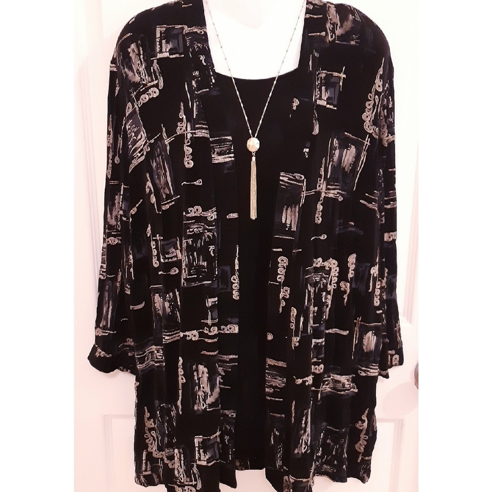 Vintage Dress Barn Faux Jacket Blouse